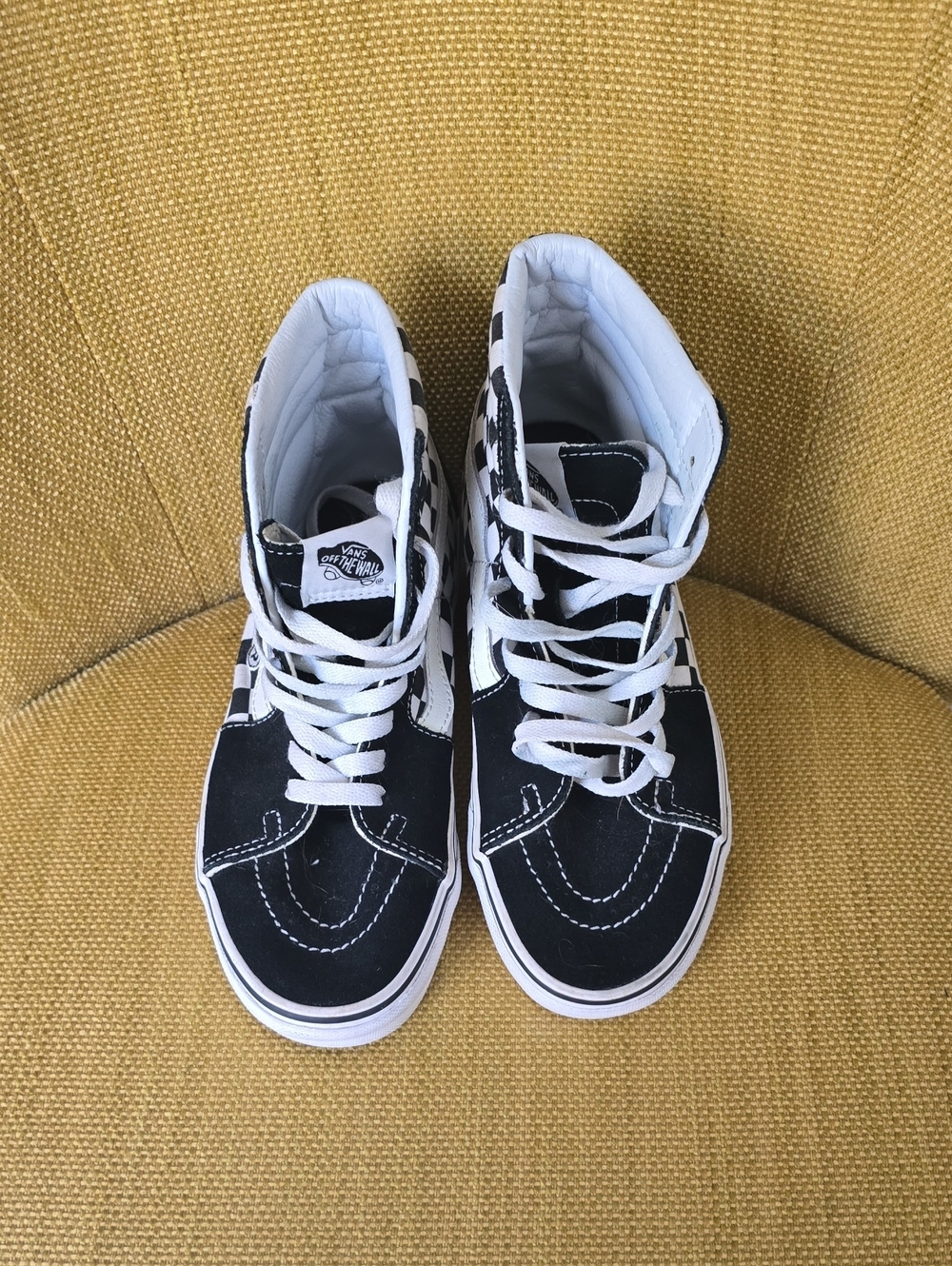 Vans Black and White High-Top Skate Sneakers